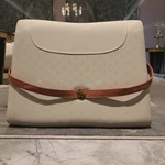 Luxury Monogram Upholstered Storage Footstool with Strap Detail